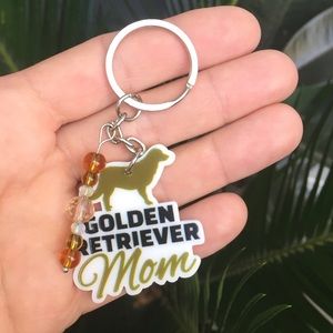 Golden Retriever Mom Keychain badge holders